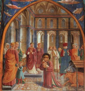 Benozzo Di Lese Di Sandro Gozzoli : Establishment of the Manger at Greccio